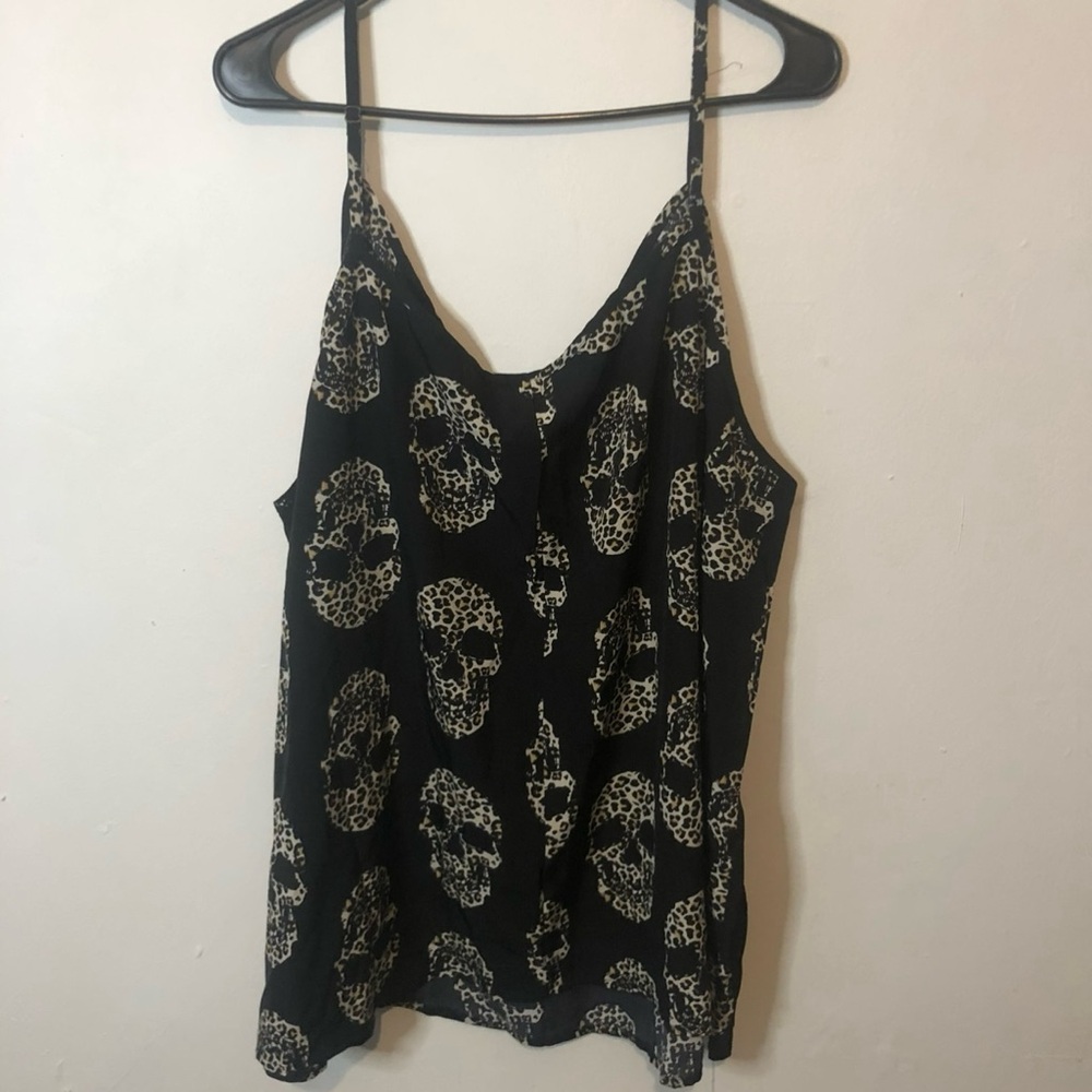 Leopard Skull Print Black Women's Top - Picture 8 of 8